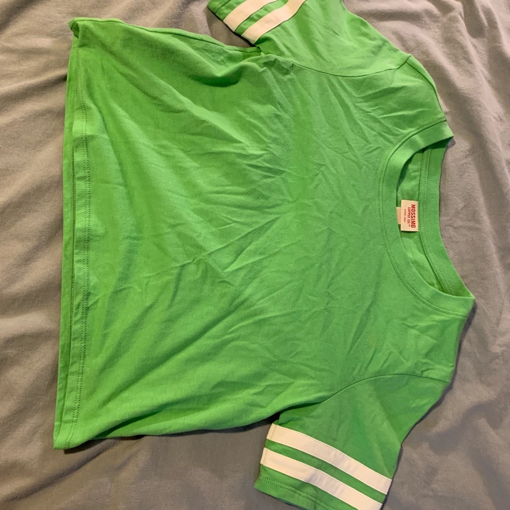 Green boxy crop top